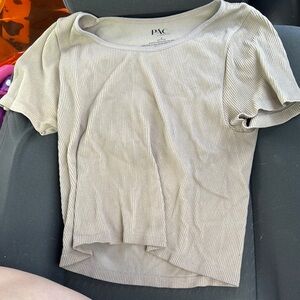 Women's Cream Ribbed Top